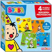 Bumba 4 in 1 puzzel - beroepen - 4 x 6 stukken