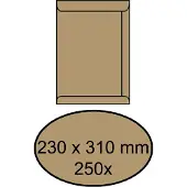 IEZZY Envelop akte 230x310mm zelfklevend 90gr bruin 250stuks