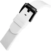 Marc Coblen Siliconen Rubber Horlogebandje 22mm geschikt voor Samsung Galaxy Watch / Gear S3 / Garmin Vivoactive / Huawei Watch GT - Wit met Zwarte Gesp