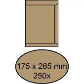 IEZZY Envelop akte IEZZY 175x265mm zelfklevend 90gr bruin 250stuks