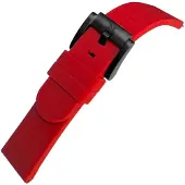 Marc Coblen Siliconen Rubber Horlogebandje 22mm geschikt voor Samsung Galaxy Watch / Gear S3 / Garmin Vivoactive / Huawei Watch GT - Rood met Zwarte Gesp
