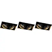 QAZQA Set van 3 inbouwspots zwart GU10 AR111 trimless 2-lichts - Oneon