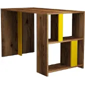 Skye Decor , Lima - Walnoot, Geel, Bureau, Walnootfineer, 100% melaminecoating, 120 x 60 x 75,4 cm