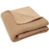 Jollein Wiegdeken Basic Knit Biscuit/Fleece-75 x 100 cm
