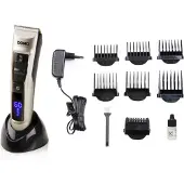 Domo DO1091TD Draadloze Tondeuse – Haartrimmer – Baardtrimmer – Incl. Opzetstukken - LED display - Chroom