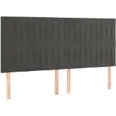 vidaXL Hoofdbord donkergrijs 180x5x118/128 cm fluweel