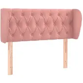 vidaXL Hoofdbord met randen 103x23x78/88 cm fluweel roze