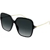 Gucci GG1267S 001 glanzend zwart en goud grijs gradiënt zonnebril