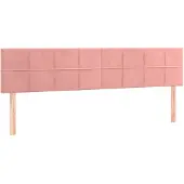 vidaXL Hoofdborden 200x5x78/88 cm fluweel roze