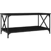 vidaXL Salontafel 100x50x45 cm bewerkt hout en ijzer zwart