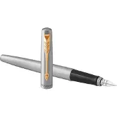 Parker Jotter Stainless Steel GT vulpen medium goud (blauwe inkt)