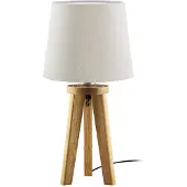 HerzBlut Tafellamp Elli, hout licht, Woon-/ Eetkamer, Hout, Scandinavisch, tafellamp
