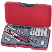 Teng Tools T1435AF 35-delige Doppenset met ratel - Inch - 1/4"