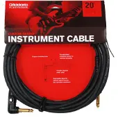 D'addario And Co CUSTOM SERIES INSTRUMENT CABLE RIGHT ANGLE 20 FEET