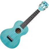 Mahalo Island Concert Ukulele Aqua Blue + Cover