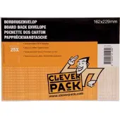 Cleverpack bordrugenveloppen, ft 162 x 229 mm, met stripsluiting, wit, pak van 25 stuks