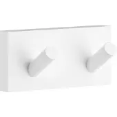 Smedbo House Dubbele Haak 9cm - Mat Wit - Messing - Accessoires, Handdoekhouders, Handdoekhaken - 7391447088496