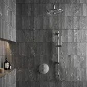 Saniclear Exclusive inbouw regendouche rond met 30cm hoofddouche, muurarm en glijstang RVS
