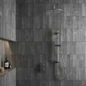 Saniclear Exclusive inbouw regendouche met 20cm hoofddouche, muurarm en glijstang RVS