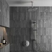 Saniclear Exclusive inbouw regendouche rond met 20cm hoofddouche, plafondarm en glijstang RVS