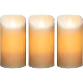 Atmosphera Led stompkaarsen - 3x stuks - Warm licht - Wit