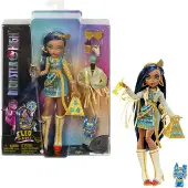 Monster High Pop, Cleo De Nile met Blauw Gestreept Haar in Kenmerkende Look met Modeaccessoires & Huisdier Tut