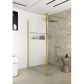 Saniclear Redro inloopdouche 90x30x200cm mat goud - geborsteld messing