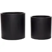 Hubsch Bloempot set zwart fiberstone