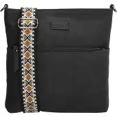 Beagles Malaga Schoudertas Dames - Handtas met verstelbare en afneembare schouderband - Tas van Imitatieleder - Zwart