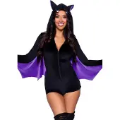 Leg avenue Batwoman Vleermuis pakje Velvet Zwart/Paars