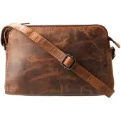 LEATHER DESIGN Schoudertas Hunter Bruin