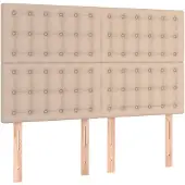 vidaXL Hoofdbord cappuccino 144x5x118/128 cm Kunstleer
