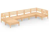 vidaXL 7-delige Loungeset massief grenenhout