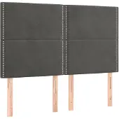 vidaXL Hoofdbord donkergrijs 144x5x118/128 cm Fluweel