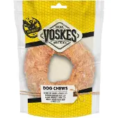 Voskes 15x Hondensnack Kauwring Runderhuid met Kip 12,5 cm