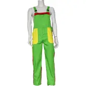 Coppens Tuinbroek kinderen groen/geel/rood - Polyester - Carnavalskleding jongens | Maat 128