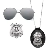 Boland Set Politie agent | Police officer accessoires (zwart en zilver)
