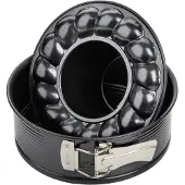 Zenker springvorm met vlakken tulband bodem black metallic 18cm |