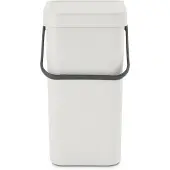 Brabantia Sort & go Keuken Recyclingbak (32 gal Lichtgrijs) Stapelbare Afvalorganizer met Handvat & Verwijderbaar Deksel, Montage in Hangkast