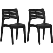 vidaXL Tuinstoelen 2 st polypropeen antracietkleurig
