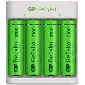 GP Batteries USB batterijlader E411 + 4x AA 2100 mAh