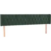 vidaXL Hoofdbord met randen 203x16x78/88 cm fluweel donkergroen
