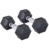 Olive Rubber Hex 6kg Dumbbell 2 Units Zwart,Zilver 6 kg