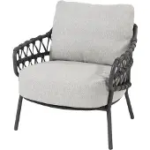 4 Seasons Outdoor Calpi low dining tuinstoel met 2 kussens antraciet