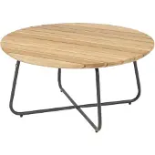 4 Seasons Outdoor Verdi lounge tuintafel 73 cm H35 cm rond aluminium teak
