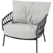 4 Seasons Outdoor Calpi lounge tuinstoel met 2 kussens antraciet
