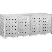 vidaXL Containerberging vierdubbel 240 L roestvrij staal