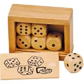 Goki Dobbelsteenkistje - Hout - 6X4,5X3Cm - Met 6 Houten Dobbelsten