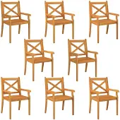 vidaXL Tuinstoelen 8 st massief acaciahout