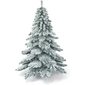 Costway 180 cm kunstkerstboom met sneeuw, kerstboom met metalen voet, kerstboom met 657 PVC takken, kunstboom voor Kerstmis, inklapbaar systeem, ideaal voor thuis, kantoren, winkels en hotels